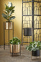 Mica Decorations Sverre - Bloempot op standaard - H28 x Ø19 cm - Zwart goud