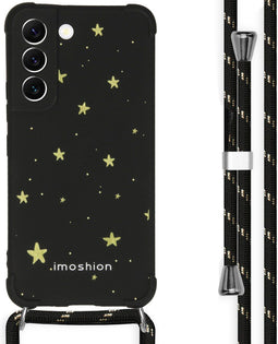iMoshion Hoesje Geschikt voor Samsung Galaxy S22 Hoesje Met Koord - iMoshion Design Hoesje met Koord - Goud / Stars Gold