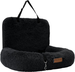 By Cee Cee Fluffy - Autostoel Hond - Veiligheidsriempje - Zwart - Maat M