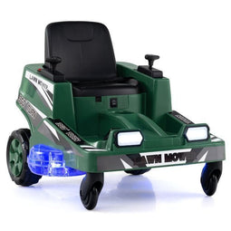 Coast Elektrische Kindergrasmaaier 12V - Ride-On - 360 graden draaibaar LED Verlichting - Groen