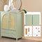 SoBuy FSB72-GR - Schoenenkast - 4 Lades 2 Deuren Rattan Groen