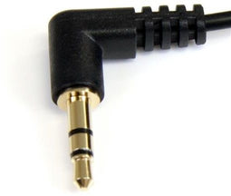 Startech.com 30cm - 3,5mm Slanke Haakse Stereo Audiokabel M/M - Zwart