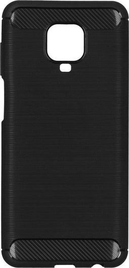 Hoesje Siliconen Geschikt voor Xiaomi Redmi Note 9 Pro / Redmi Note 9S - Brushed Backcover - Zwart