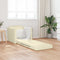 vidaXL - Vloer - Sofa - Bed - 2-in-1 - Crème - 74x77x81 - cm - Faux - Leer