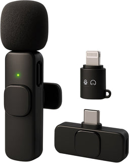 Nuvance Draadloze Microfoon - Lavalier - USB-C & 8-Pin - Plug & Play - Mute-functie