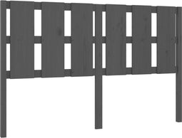 vidaXL - Hoofdbord - 155,5x4x100 - cm - massief - grenenhout - grijs