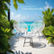 tectake® Bistroset - 2 stoelen en 1 tafel - Retro Egg Chairs Acapulco-stijl - Weerbestendig - Wit