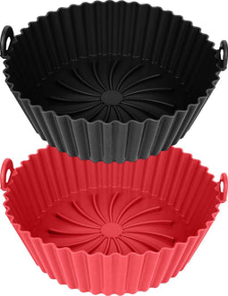 VAIVE Siliconen Bakjes - Geschikt voor Airfryer - Herbruikbaar en Vaatwasserbestendig - Ø 20 cm (2 stuks)