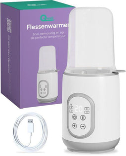 Qwali Draagbare Flessenwarmer - 2-in-1 Flessenwarmer en Sterilisator - Automatische Temperatuurregeling 37°C - Geschikt voor Flessen tot 8,5 cm