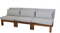 Tuin loungeset Aruba 3-delig (incl. kussens) - Naturel/wit - Teak