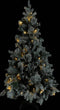 vidaXL - Kerstboom - met - LED - en - dennenappels - en - sneeuw - 225 - cm - PVC - en - PE