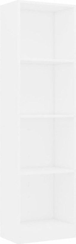 vidaXL - Boekenkast - met - 4 - schappen - 40x24x142 - cm - bewerkt - hout - wit