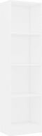 vidaXL - Boekenkast - met - 4 - schappen - 40x24x142 - cm - bewerkt - hout - wit