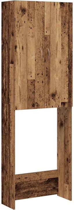 vidaXL - Wasmachinekast - 64x25,5x190 - cm - oud - houtkleurig