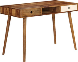 vidaXL - Schrijftafel - 110x55x76 - cm - massief - sheeshamhout