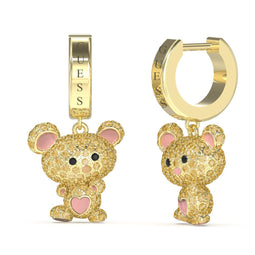 Guess JUBE04689JWYGTZT-U - Oorbellen - Vintage teddybeer hangers met kristallen - Goudkleurig