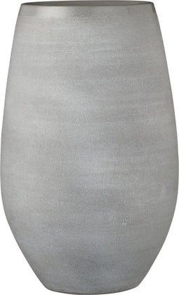 Mica Decorations Vaas/hoge bloempot - mat lichtgrijs - keramiek - H40 x D26 cm - voor takken/bloemen