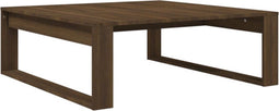 vidaXL - Salontafel - 100x100x35 - cm - bewerkt - hout - bruin - eikenkleur