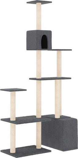 vidaXL - Kattenmeubel - met - sisal - krabpalen - 180 - cm - donkergrijs