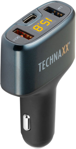 Technaxx TE18 - USB autolader - 3 USB aansluitingen - Quick Charge 3 - Zwart