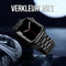 Podec Smartwatch RVS Strap - Bandje Geschikt voor Apple Watch Series 1/2/3/4/5/6/7/SE - Zwart