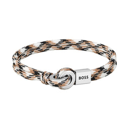 BOSS HBJ1580471M THAD SPORT Heren Armband - Gevlochten armband - Sieraad - 7 mm breed - 19 cm lang