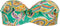CYELL Paisley Perfect - bikinitop met voorgevormde cups en beugel - Maat 70E - Groen