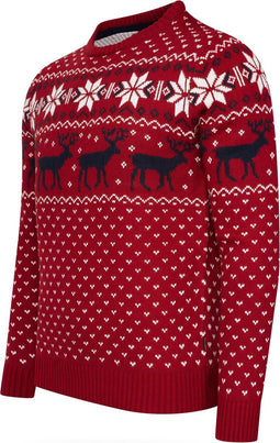 Cappuccino Italia - Heren Trui Noorse Trui - Rood - Maat L