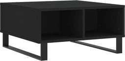 vidaXL - Salontafel - 60x60x30 - cm - bewerkt - hout - zwart