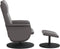 Fauteuil verstelbaar met voetenbankje kunstleer grijs