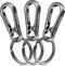 Travelhawk Karabijnhaak Sleutelhanger - Aluminium - Roestbestendig - Zilver (3 stuks)