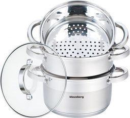 Klausberg 7139 - stoompan - 4 delig - 20cm - rvs - alle warmtebronnen