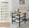 tectake® Bijzettafel - Industrieel design - 1 plank en 2 roosterplanken - Lichtbruin