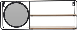 Wandrek met Spiegel - 2 planken - Zwart