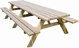 Picknicktafel Oslo, afm. 300 x 154 cm, geimpregneerd grenen, houtdikte 42 mm, opklapbare zitting