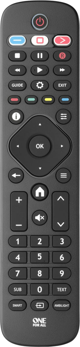 One For All URC4913 - Afstandsbediening TV - 100% geschikt voor Philips modellen - Verlichte toetsen