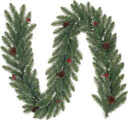 Black Box Trees - Creston guirlande bes groen frosted TIPS 135 - l180xd25cm- Kerstbomen