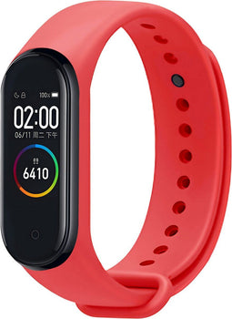 iMoshion Bandje Geschikt voor Xiaomi Mi Band 3 / 4 - iMoshion Siliconen band inkliksysteem ronde sluiting - Rood