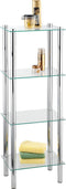 15853100 Regal Yago viereckig mit 4 Glasablagen - Badregal, Stahl, 40 x 104 x 30 cm, Chrom