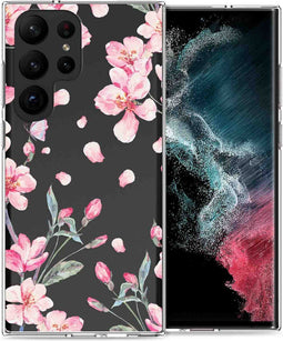 iMoshion Hoesje Geschikt voor Samsung Galaxy S23 Ultra Hoesje Siliconen - iMoshion Design hoesje - Roze / Blossom Watercolor