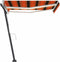 vidaXL - Luifel - handmatig - uittrekbaar - met - LED - 300x250 - cm - oranje - en - bruin