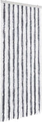 vidaXL - Vliegengordijn - 56x200 - cm - chenille - grijs - en - wit
