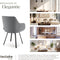 tectake® Draaibare Eetkamerstoel Alicon - Gestoffeerd - Comfortabele 360° Draaiing