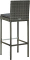 vidaXL - Tuinbarkrukken - met - kussens - 2 - st - poly - rattan - grijs