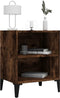 vidaXL - Nachtkastje - met - metalen - poten - 40x30x50 - cm - gerookt - eikenkleurig