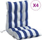 vidaXL - Stoelkussens - 4 - st - lage - rug - gestreept - oxford - stof - wit - en - blauw