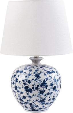 SILVES - Tafellamp - Wit/Blauw - Porselein/Linnen