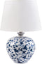 SILVES - Tafellamp - Wit/Blauw - Porselein/Linnen