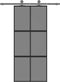 vidaXL - Schuifdeur - 90x205 - cm - gehard - glas - en - aluminium - zwart