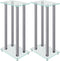 vidaXL - Luidsprekerstandaards - 2 - st - 4 - pijlers - gehard - glas - zilverkleurig